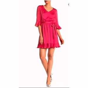 bebe Pink Ruffle Mini Dress